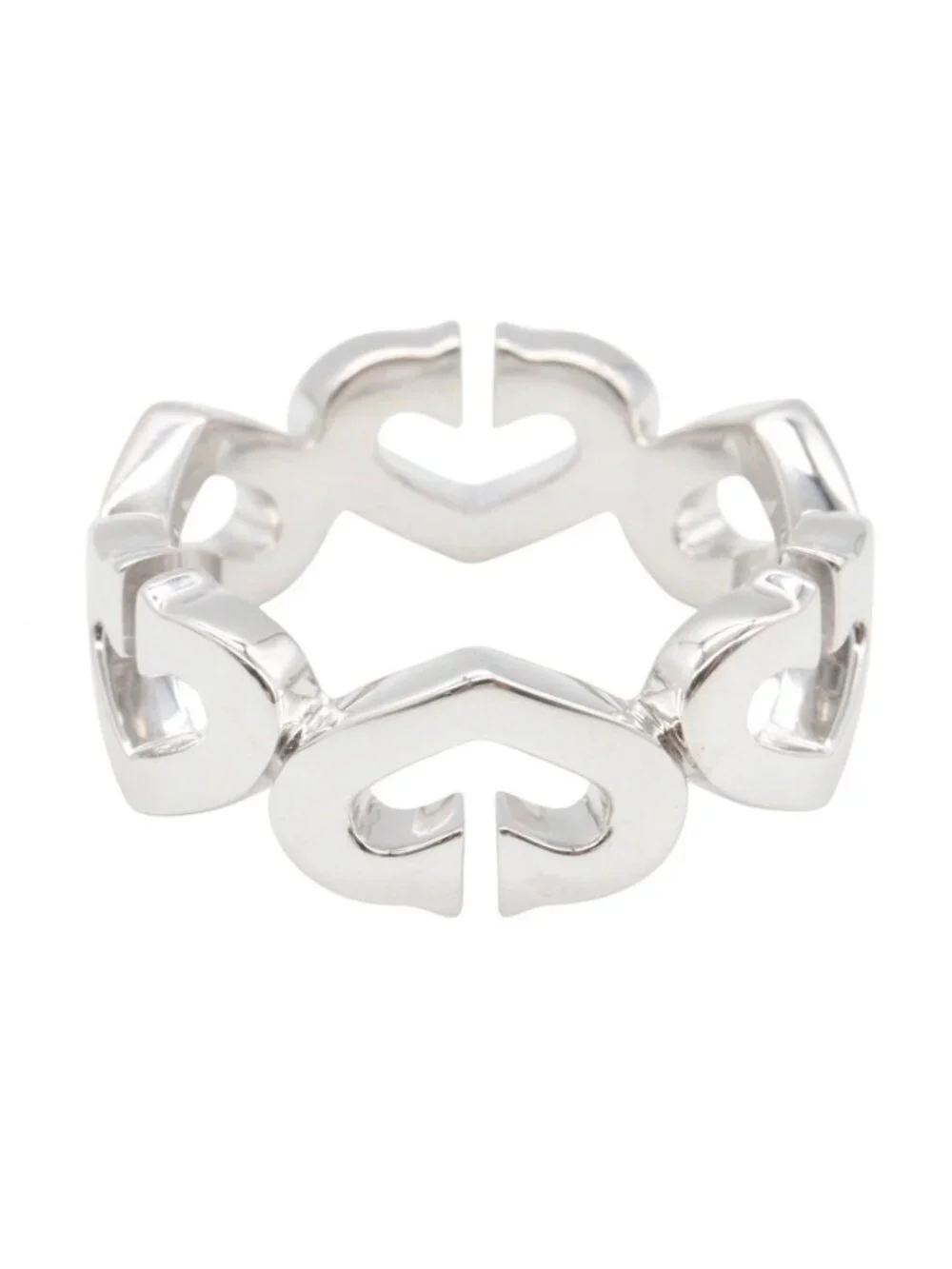 Cartier Ring C Heart Diamond 18k White Gold